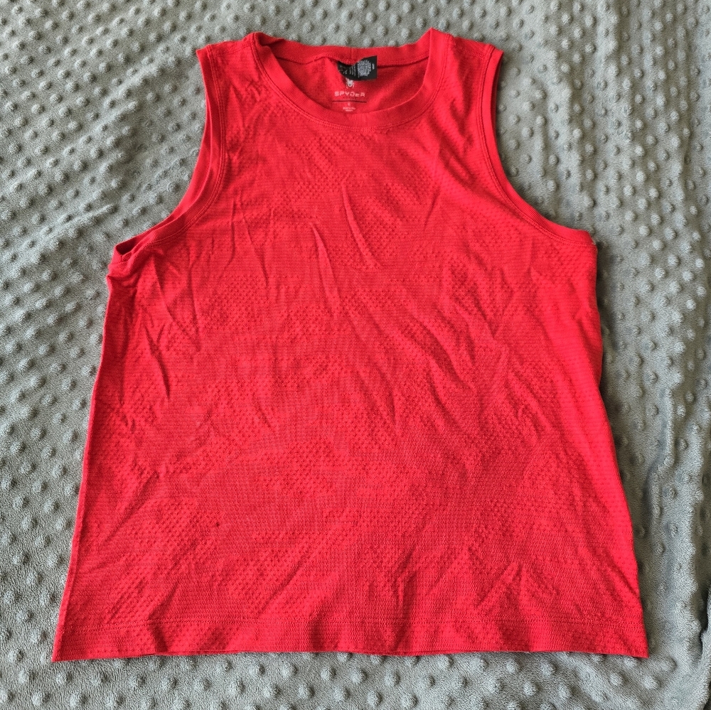 Spyder Red Crewneck Athletic Tank Top Sz L